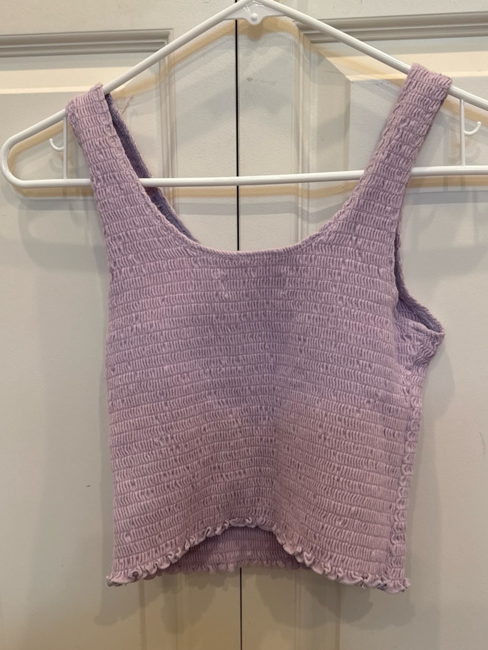 Hollister Lilac Smocked Tank - Stretchy Cropped Tank Top